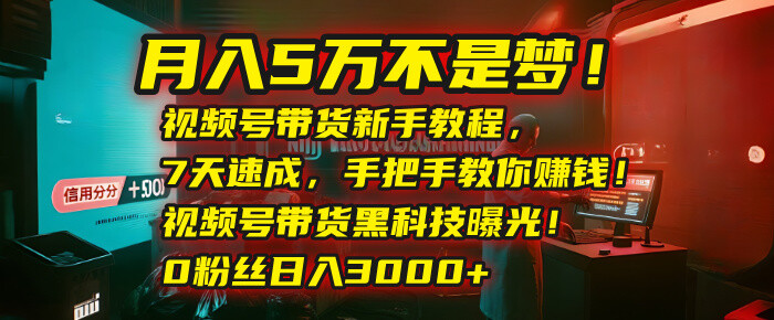 视频号带货新手教程