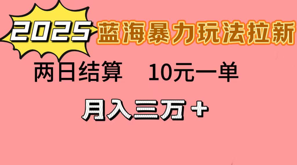 蓝海拉新项目，10元一单，两日结算