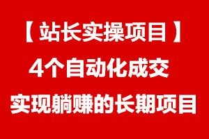 站长实操4个自动化成交，实现躺赚的长期项目