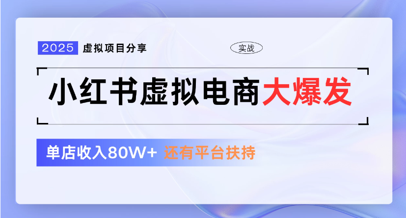 小某书虚拟店铺  蓝海项目