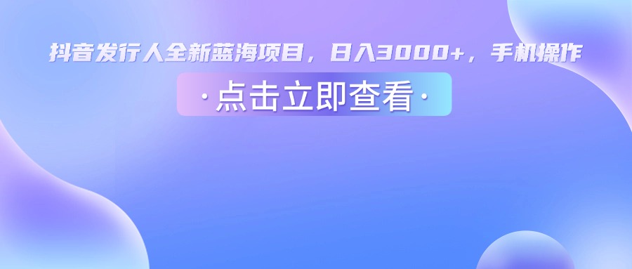 dy发行人，全新蓝海项目