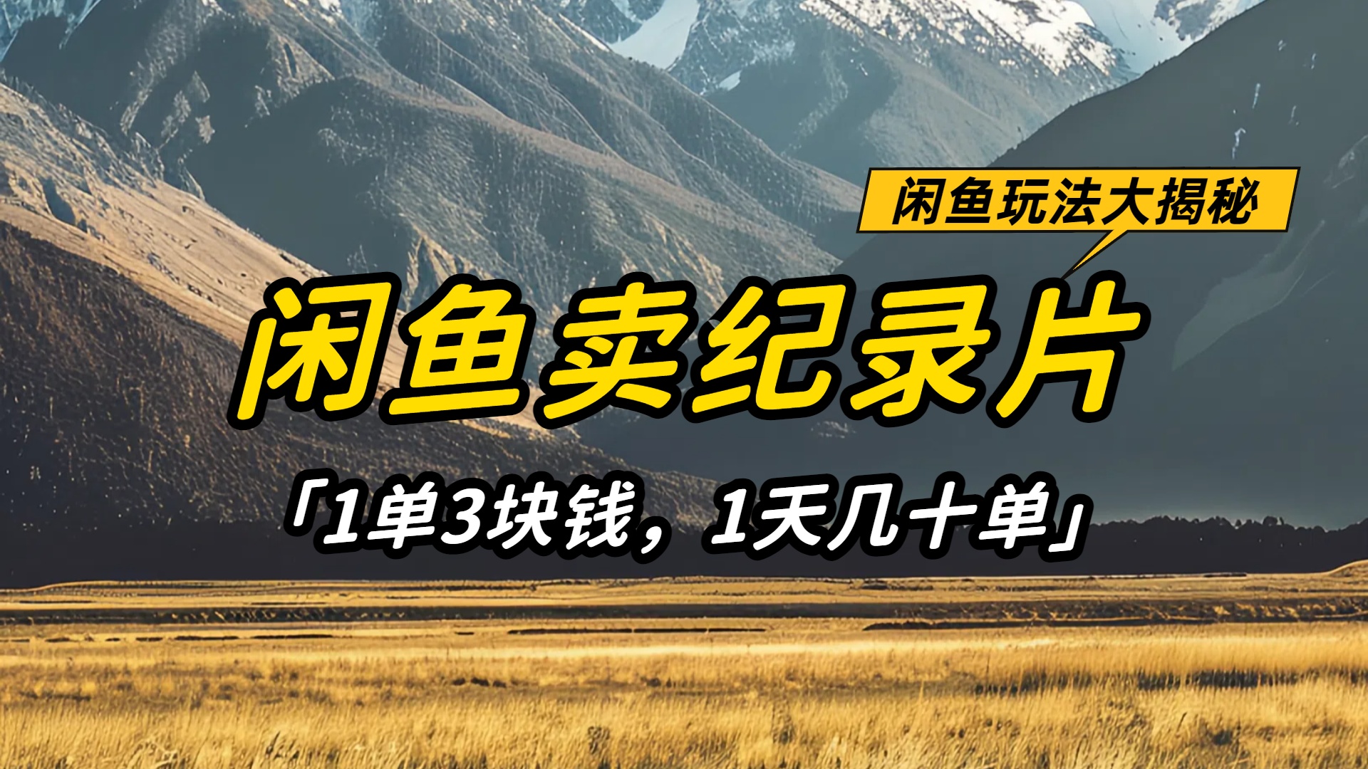 卖纪录片，1天几十单，项目稳定有潜力-阿甘项目库