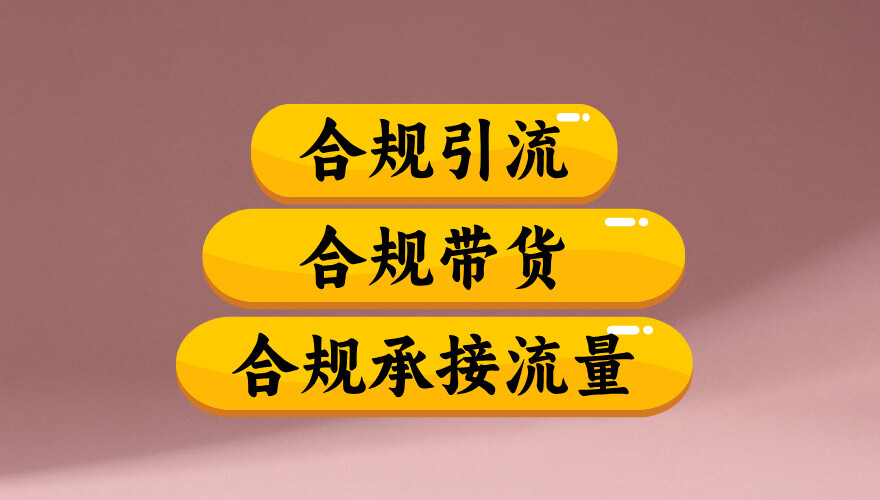 合规并且高效地做带货、合规承接流量（揭秘）-阿甘项目库