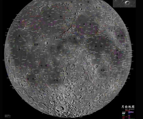月球地图 5亿像素 【jpg等多格式】含标记地名-号卡推客