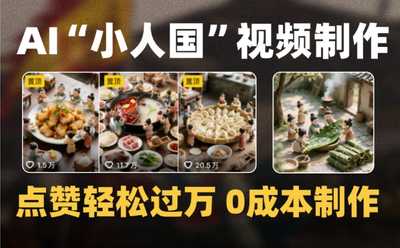 微缩景观迷你小人国AI视频，爆款1000W+，0成本制作全流程教学-阿甘项目库