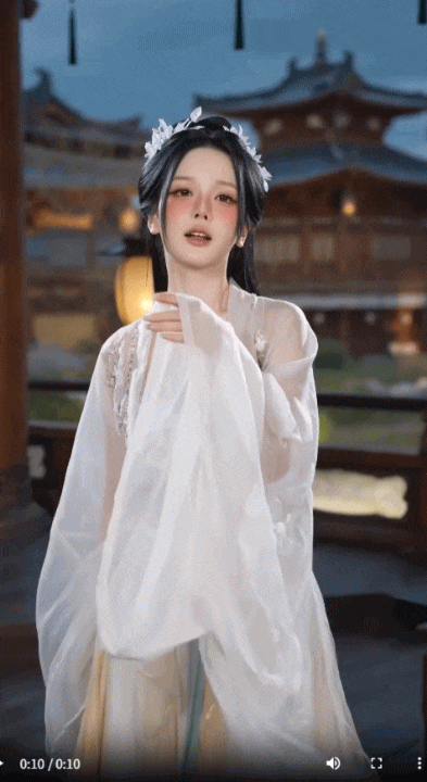 10秒抖音爆款古风变装，竖屏9:16，动作卡点丝滑过渡无生硬切镜