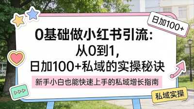 从 0 到 1，日加 100 + 私域的实操秘诀-阿甘项目库