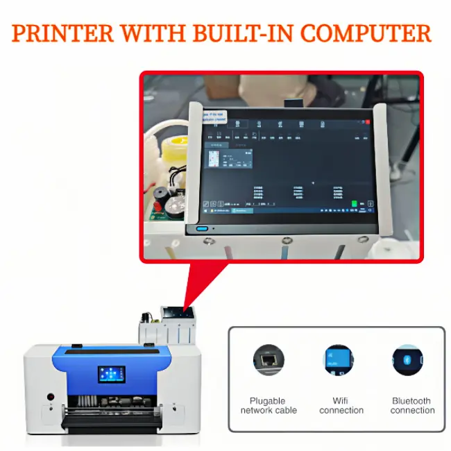 DTF printer working on custom t-shirt printing process