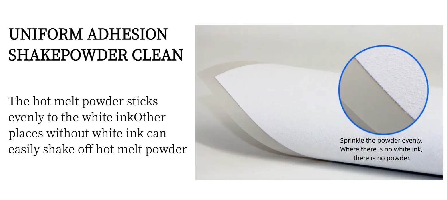 Close up of DTF film matte coating, good ink absorption for DTF printer and transfer