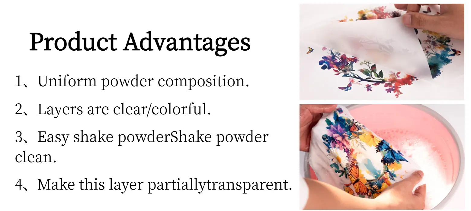 DTF film transfer printed on t-shirt, vibrant color and durable pattern