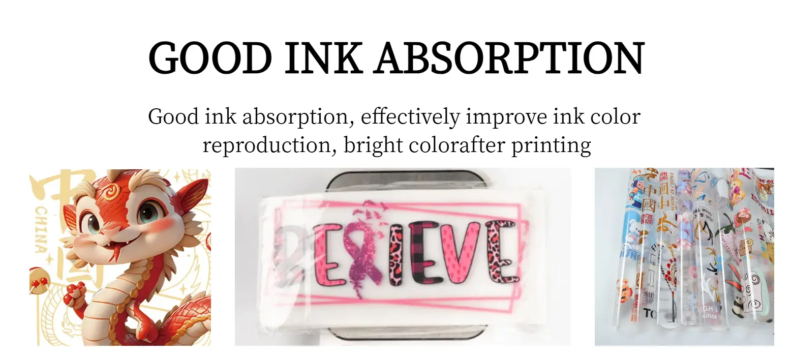 DTF film roll in 30cm 60cm width, high quality PET DTF transfer film for textile printing