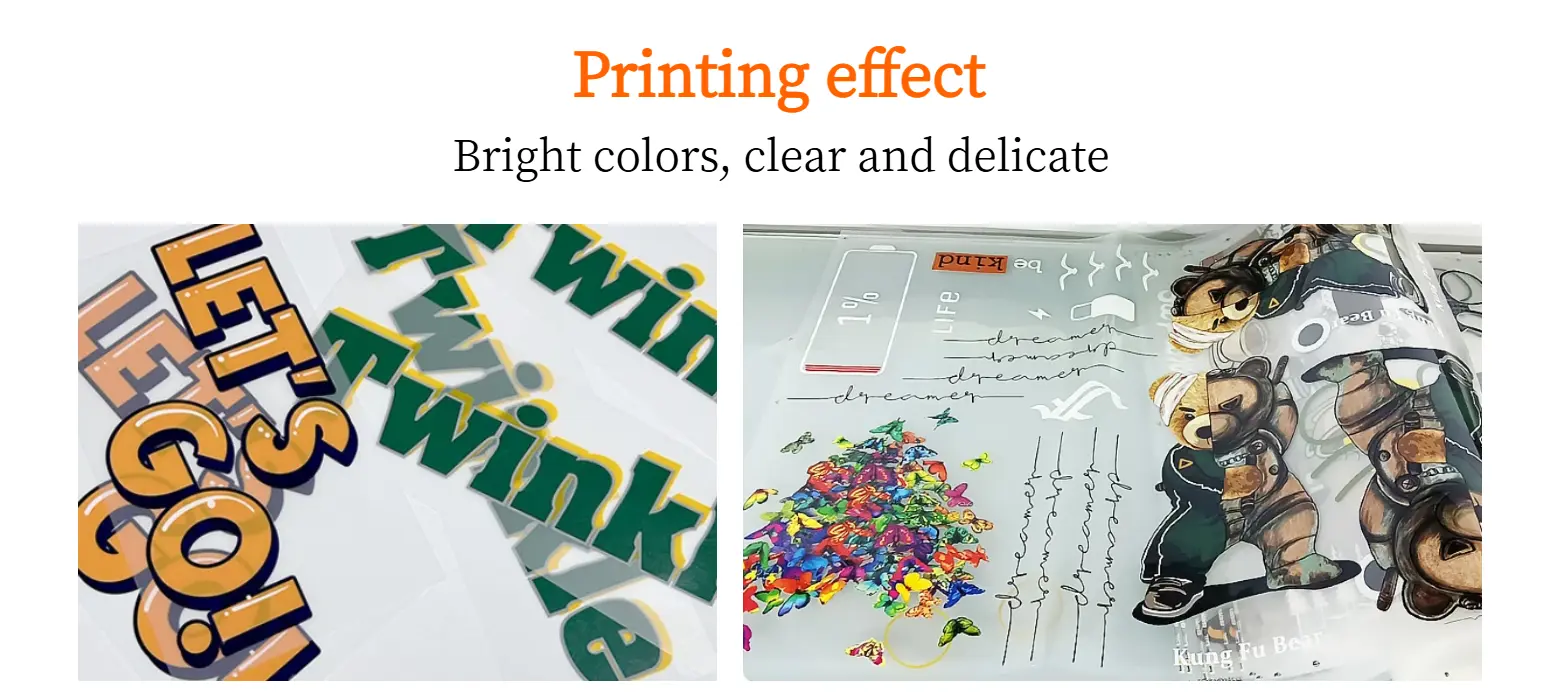 High resolution image printed by DTF ink, clear texture and vivid colors