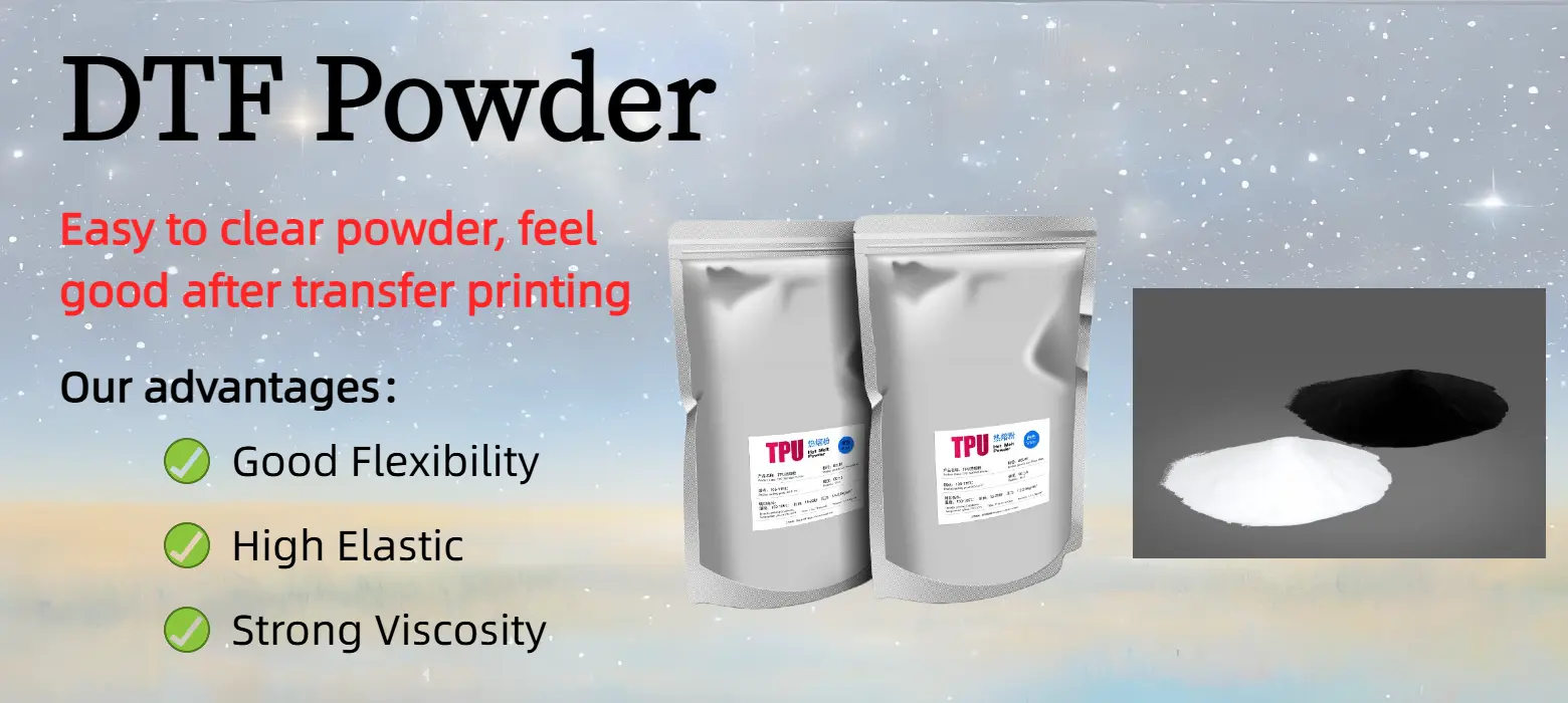 DTF powder hot melt adhesive powder particle close-up texture