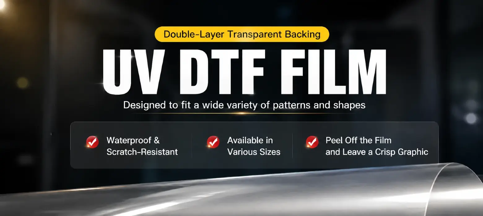 Raw material PET base of premium UV DTF film, stable ink absorption UV transfer film