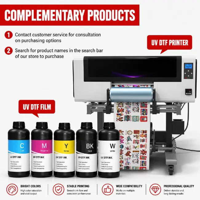UV DTF Film Sheet Loading On UV Flatbed Printer Printing Operation