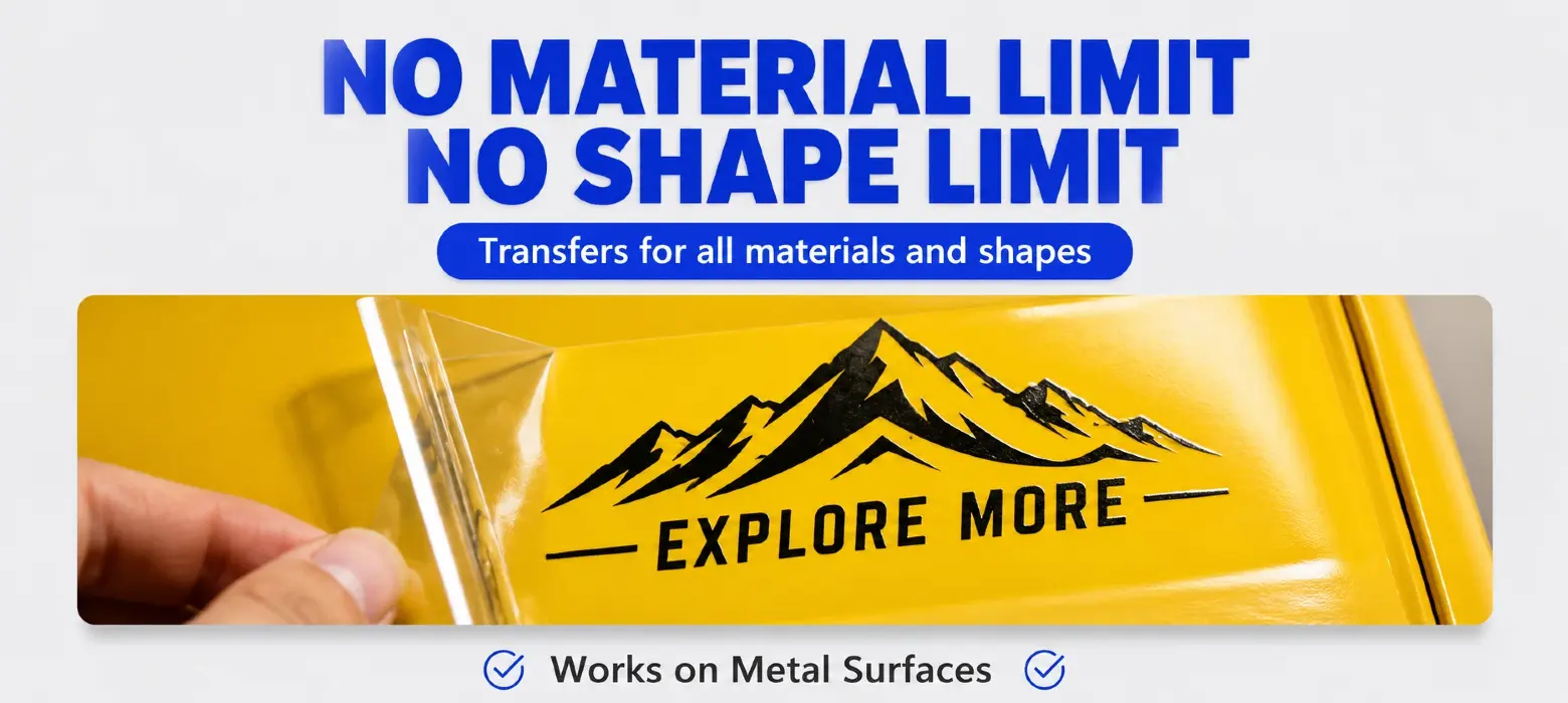 No residue adhesive layer of UV DTF A/B film clean transfer for smooth hard goods