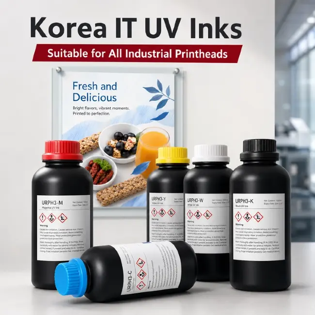 Korean IT UV Ink CMYK LC LM W full color set for industrial UV printer