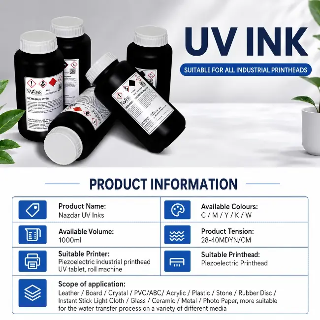 UV LED curing test of compatible Nazdar UV ink on acrylic substrate
