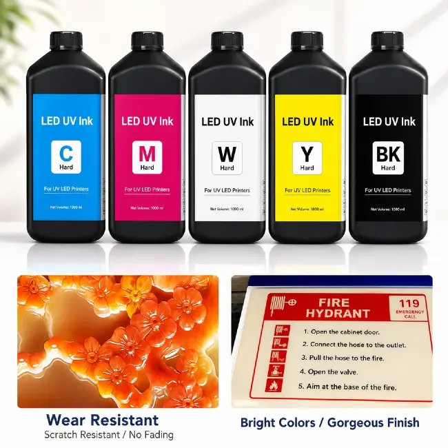Neutral universal UV ink mixed hard soft substrate printing Epson printhead