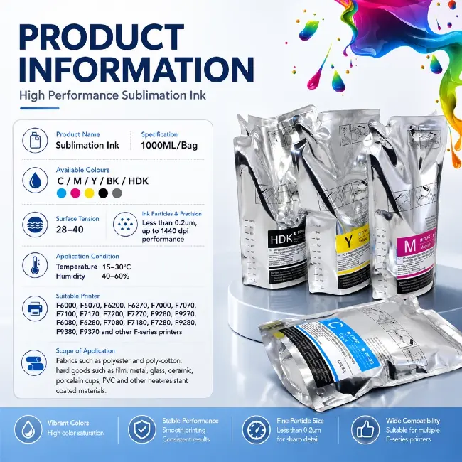 High color saturation T741 sublimation ink bag for fabric sublimation