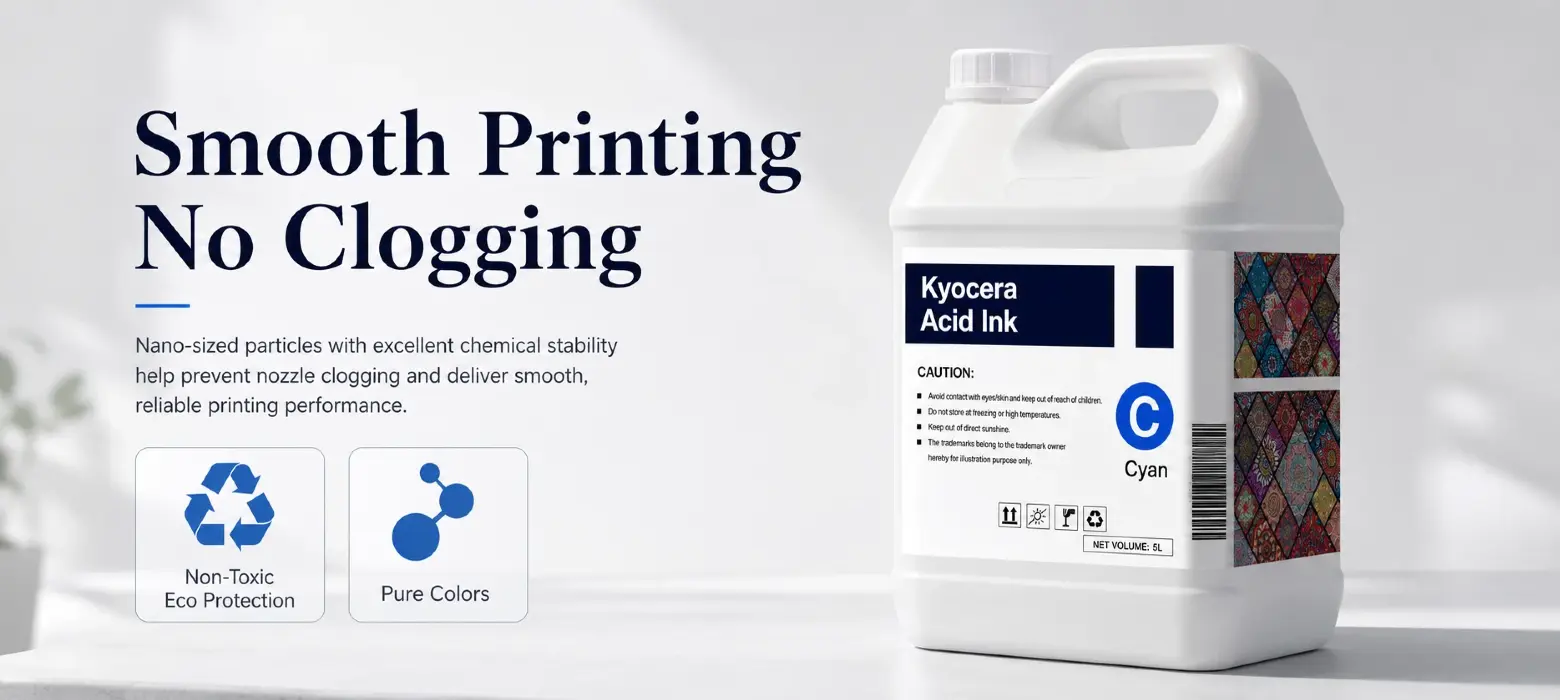 Acid ink fabric printing test on silk material, clear pattern acid ink effect
