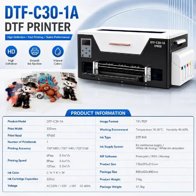 DTF-C30-1A DTF printer complete set accessories package DTF printing kit
