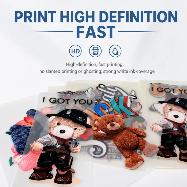 DTF-C30-1A DTF printer printing sample effect custom apparel transfer print result