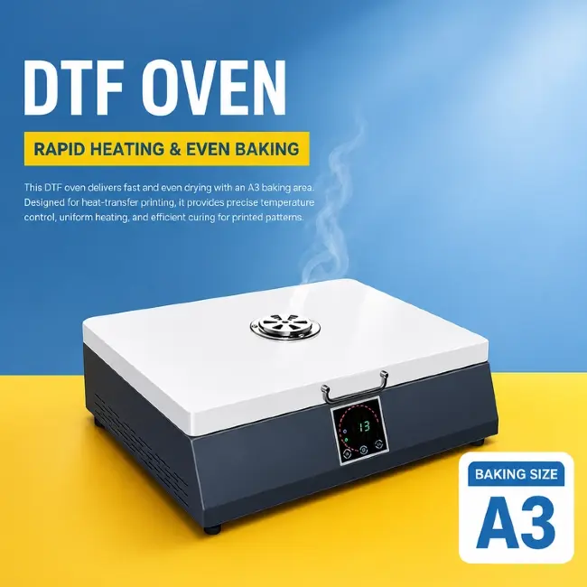 Commercial DTF Oven full view, desktop DTF powder curing heating dryer machine for DTF printing