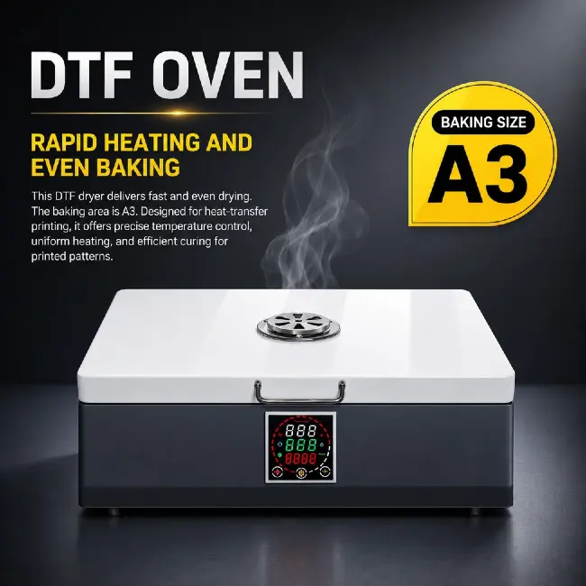 Front panel display of DTF oven, digital temperature control DTF drying oven