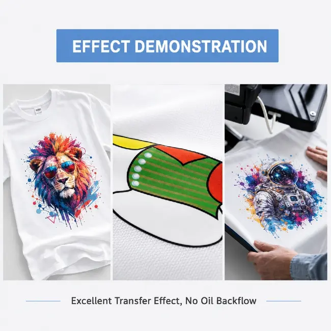 DTF oven working status, drying DTF PET film with hot melt powder