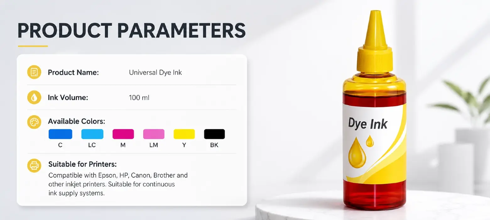 Universal dye ink compatible with desktop inkjet printer