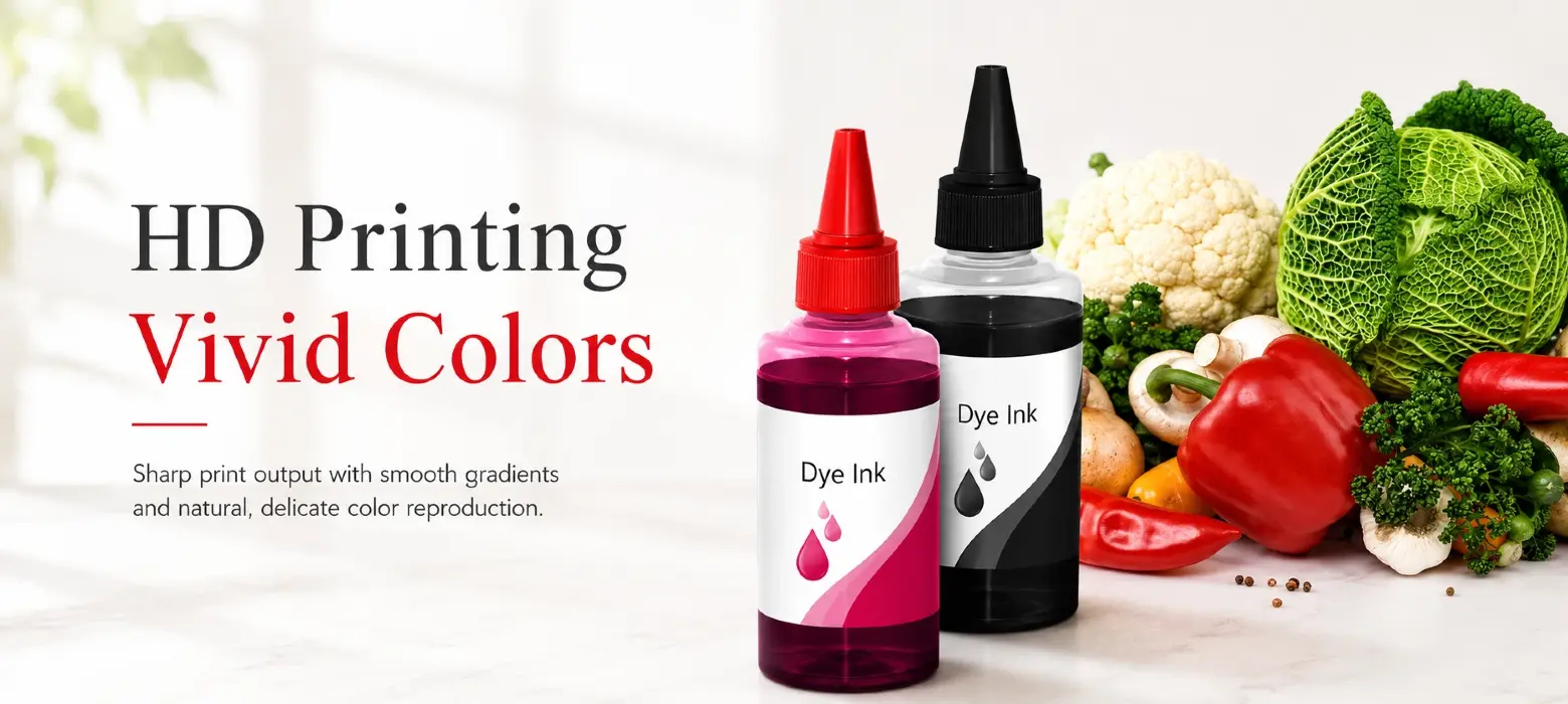 Universal dye ink long-term storage stable performance