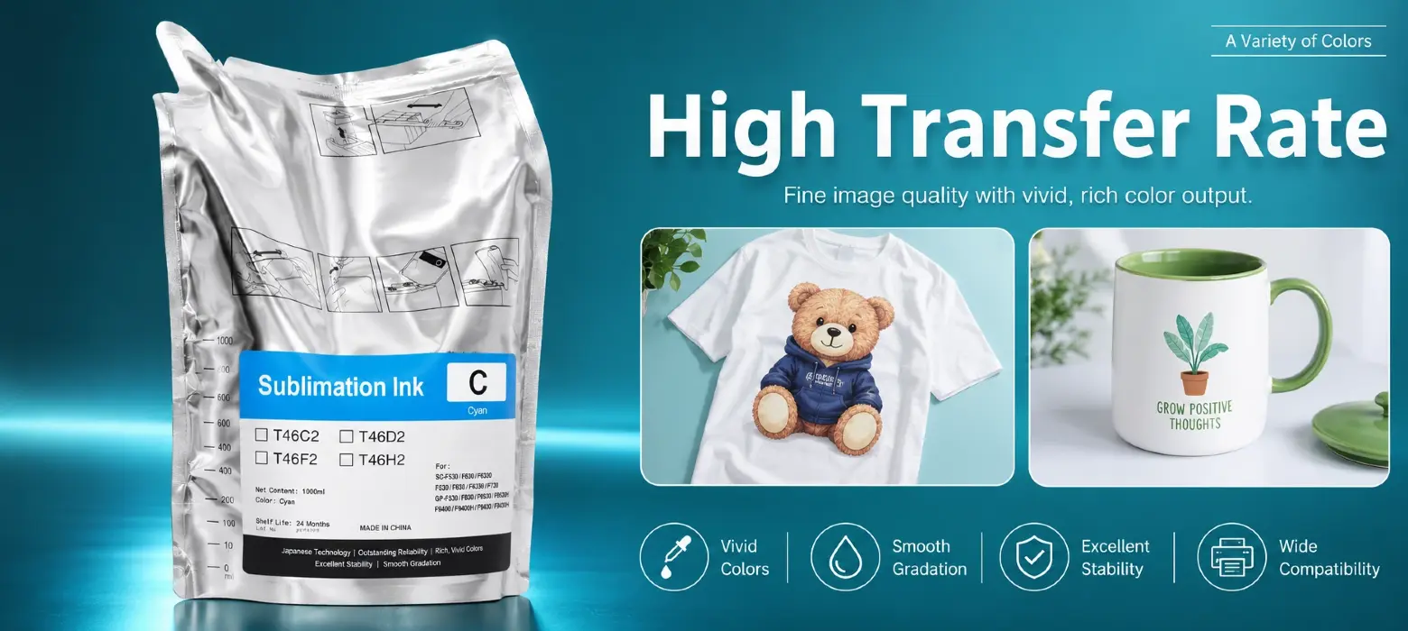 T46C T46D T46F T46H all T46 series sublimation ink bag model comparison chart